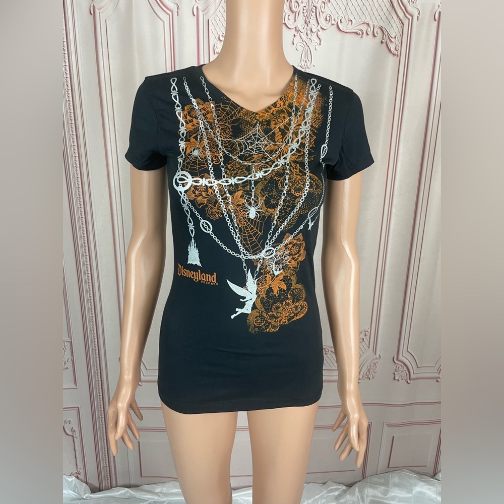 Disneyland park tinker bell black t shirt large junior  cotton shirt New WDW